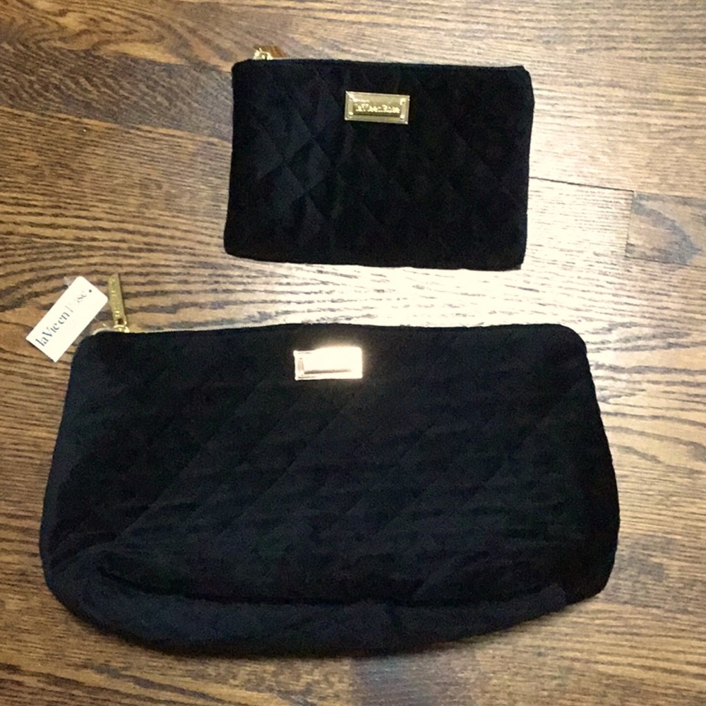 Black Velvet Toiletries And Cosmetics Pouch NWT